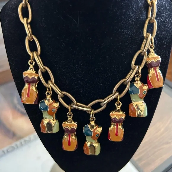 Rare Vintage Jean Paul Gaultier Statement “Corsets” Charm Necklace - Picture 1 of 12